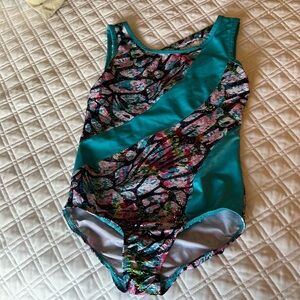 Danskin leotard, multicolored pinks & sky blue with lots of sparkles. Girls 7/8